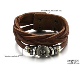 Bracciale In Pelle Di Titanio Retrò Da Uomo, Venduto Bene In Tutto Il Mondo