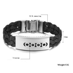 Bracciale In Titanio Nero Di Qualità Superiore