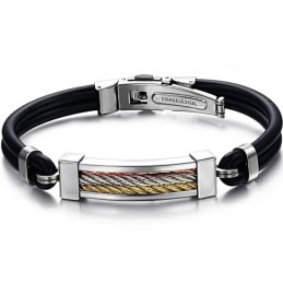 Bracciale In Silicone E Titanio Facile Da Usare