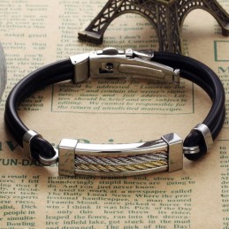 Bracciale In Silicone E Titanio Facile Da Usare