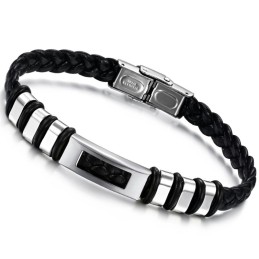 Bracciale In Pelle Di Titanio Da Uomo Facile Da Usare