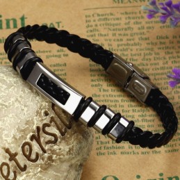 Bracciale In Pelle Di Titanio Da Uomo Facile Da Usare