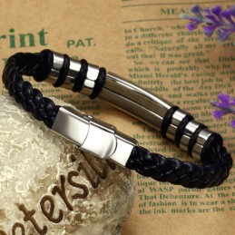 Bracciale In Pelle Di Titanio Da Uomo Facile Da Usare