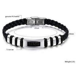 Bracciale In Pelle Di Titanio Da Uomo Facile Da Usare