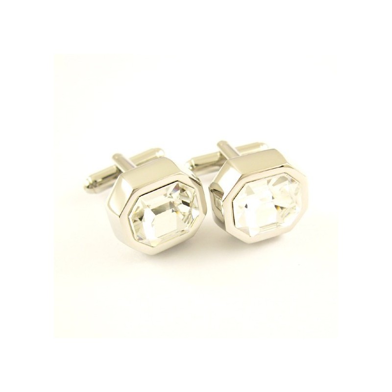 Gemelli Ottagonali In Titanio Con Zirconi Scintillanti Gemelli Ottagonali In Titanio Con Zirconi Scintillanti