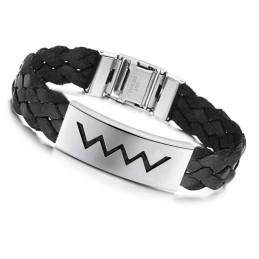 Bracciale In Pelle Di Titanio A Forma Di Onda D'Acqua, Venduto Bene In Tutto Il Mondo