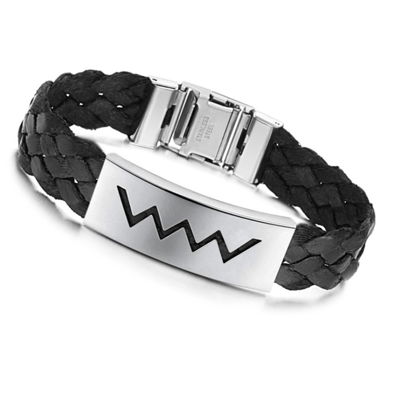 Bracciale In Pelle Di Titanio A Forma Di Onda D'Acqua, Venduto Bene In Tutto Il Mondo Bracciale In Pelle Di Titanio A Forma Di Onda D'Acqua, Venduto Bene In Tutto Il Mondo