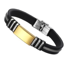 Bracciale In Silicone E Titanio Con Ciondolo Maschile Di Fama Mondiale
