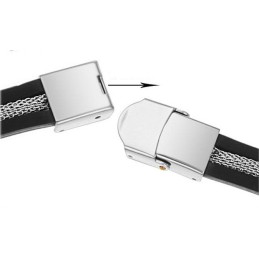 Bracciale In Silicone E Titanio Con Ciondolo Maschile Di Fama Mondiale