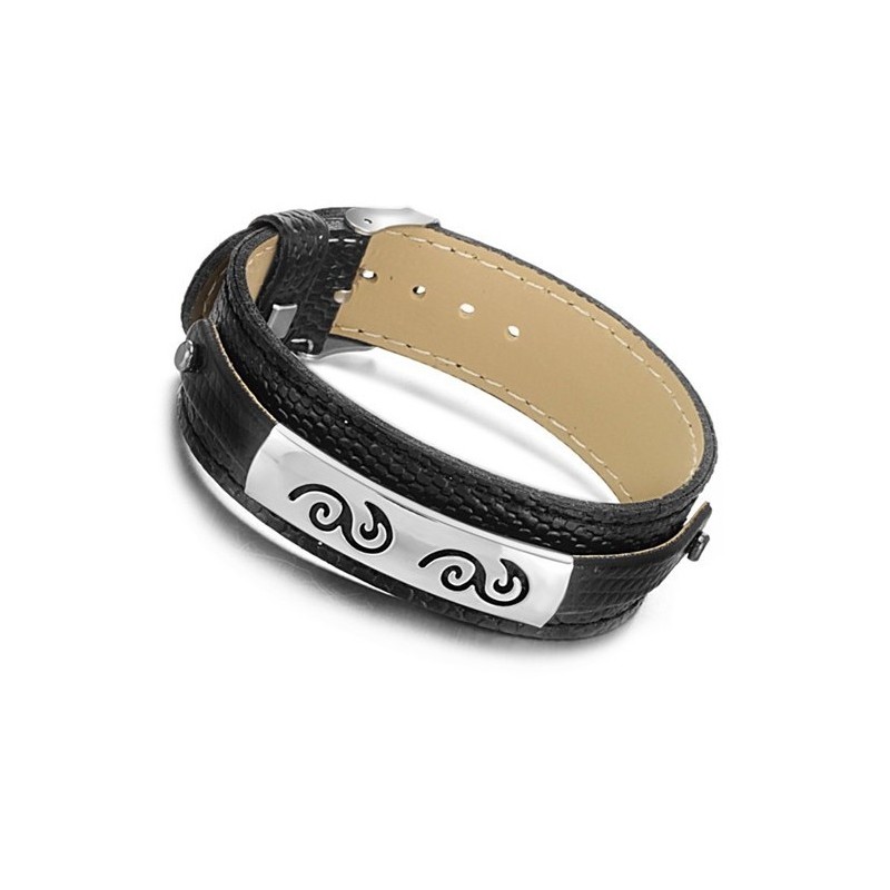 Ampia Varietà Di Bracciale In Pelle Di Titanio Nero Ampia Varietà Di Bracciale In Pelle Di Titanio Nero