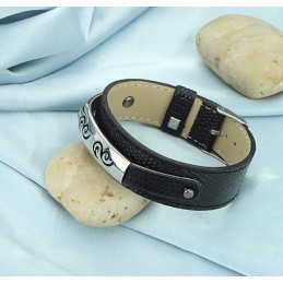 Ampia Varietà Di Bracciale In Pelle Di Titanio Nero