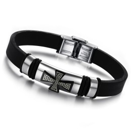 Bracciale In Silicone E Titanio Maschile Di Eccellente Qualità