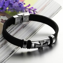 Bracciale In Silicone E Titanio Maschile Di Eccellente Qualità