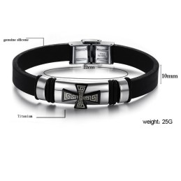 Bracciale In Silicone E Titanio Maschile Di Eccellente Qualità