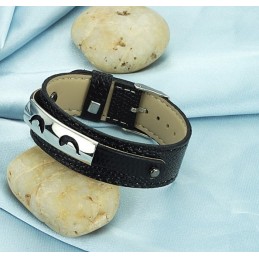 Bracciale In Pelle Di Titanio Nero Venduto Bene In Tutto Il Mondo