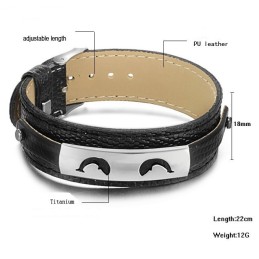 Bracciale In Pelle Di Titanio Nero Venduto Bene In Tutto Il Mondo