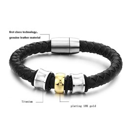Bracciale In Pelle Di Titanio Di Forma Rotonda Con Reputazione Affidabile