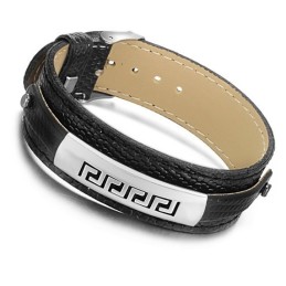 Bracciale In Pelle Di Titanio Nero Di Qualità Superiore