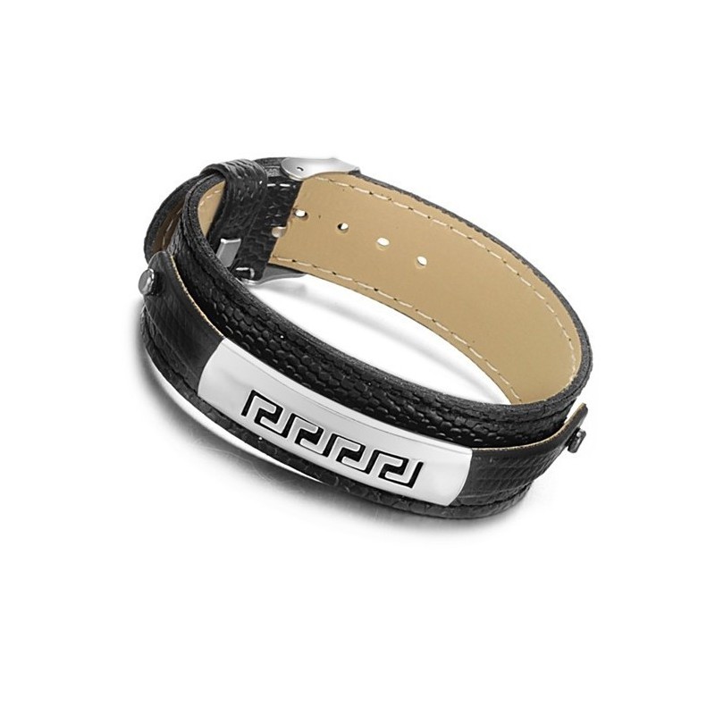 Bracciale In Pelle Di Titanio Nero Di Qualità Superiore Bracciale In Pelle Di Titanio Nero Di Qualità Superiore