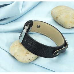 Bracciale In Pelle Di Titanio Nero Di Qualità Superiore