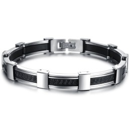 Bracciale In Silicone E Titanio Maschile Di Alta Qualità