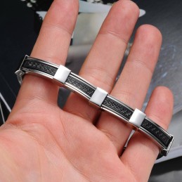 Bracciale In Silicone E Titanio Maschile Di Alta Qualità