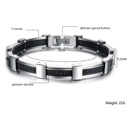 Bracciale In Silicone E Titanio Maschile Di Alta Qualità