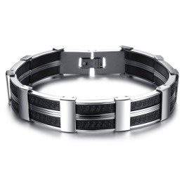 Bracciale In Silicone E Titanio Maschile Di Fama Mondiale