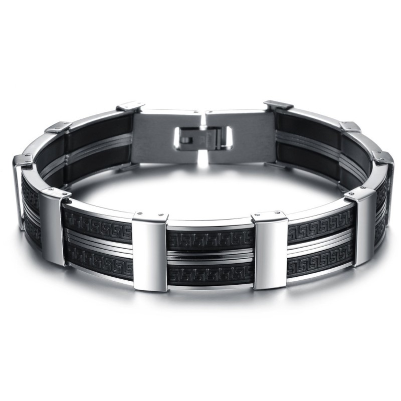 Bracciale In Silicone E Titanio Maschile Di Fama Mondiale Bracciale In Silicone E Titanio Maschile Di Fama Mondiale