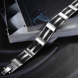 Bracciale In Silicone E Titanio Maschile Di Fama Mondiale