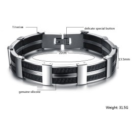 Bracciale In Silicone E Titanio Maschile Di Fama Mondiale