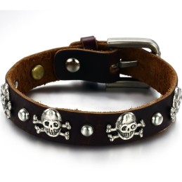 Bracciale In Pelle Di Titanio Retrò Da Uomo Di Qualità Stabile