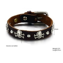 Bracciale In Pelle Di Titanio Retrò Da Uomo Di Qualità Stabile