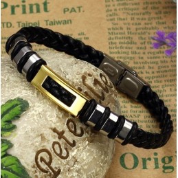 Bracciale In Pelle Di Titanio Di Qualità Stabile