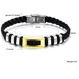 Bracciale In Pelle Di Titanio Di Qualità Stabile