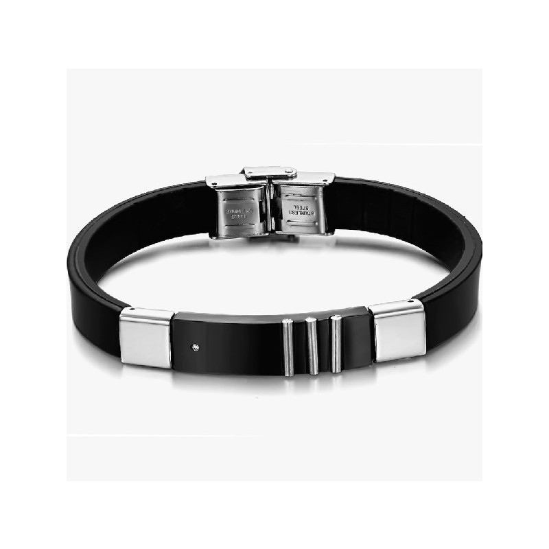 Bracciale In Pelle Di Titanio Nero Resistente All'Uso Bracciale In Pelle Di Titanio Nero Resistente All'Uso