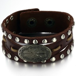 Bracciale In Pelle Di Titanio Retrò Da Uomo, Con Garanzia Di Qualità E Quantità