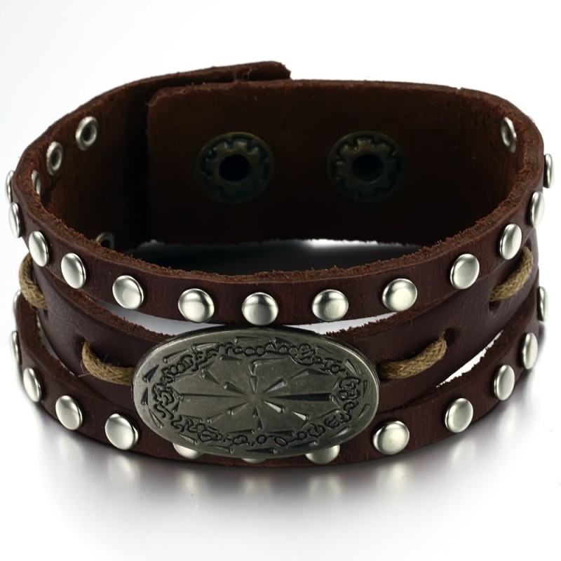 Bracciale In Pelle Di Titanio Retrò Da Uomo, Con Garanzia Di Qualità E Quantità Bracciale In Pelle Di Titanio Retrò Da Uomo, Con Garanzia Di Qualità E Quantità