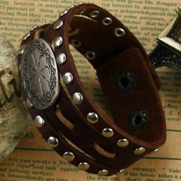 Bracciale In Pelle Di Titanio Retrò Da Uomo, Con Garanzia Di Qualità E Quantità