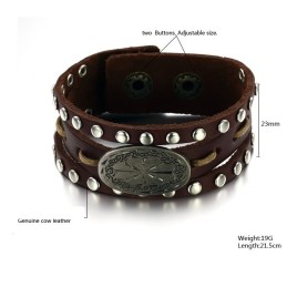 Bracciale In Pelle Di Titanio Retrò Da Uomo, Con Garanzia Di Qualità E Quantità