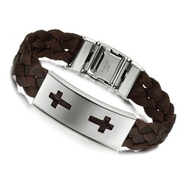Bracciale In Titanio Con Croce Di Qualità Stabile