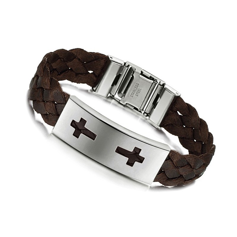 Bracciale In Titanio Con Croce Di Qualità Stabile Bracciale In Titanio Con Croce Di Qualità Stabile