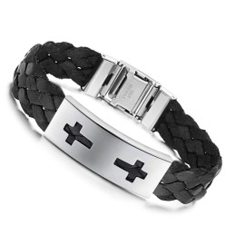 Bracciale In Titanio Con Croce Di Qualità Stabile