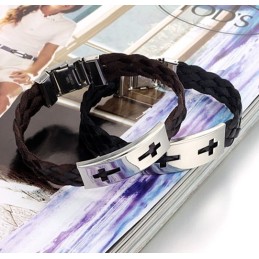Bracciale In Titanio Con Croce Di Qualità Stabile