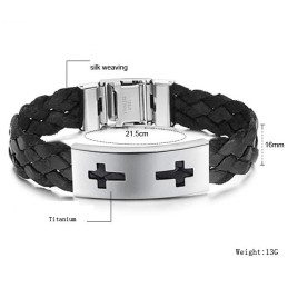 Bracciale In Titanio Con Croce Di Qualità Stabile