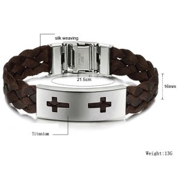 Bracciale In Titanio Con Croce Di Qualità Stabile