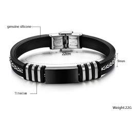 Bracciale In Silicone Di Titanio Nero Resistente All'Uso