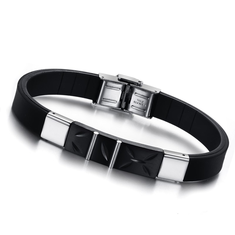 Il Braccialetto In Silicone Di Titanio Nero Di Qualità Queen Of Quality Il Braccialetto In Silicone Di Titanio Nero Di Qualità Queen Of Quality