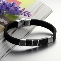 Il Braccialetto In Silicone Di Titanio Nero Di Qualità Queen Of Quality