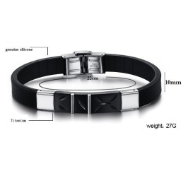 Il Braccialetto In Silicone Di Titanio Nero Di Qualità Queen Of Quality